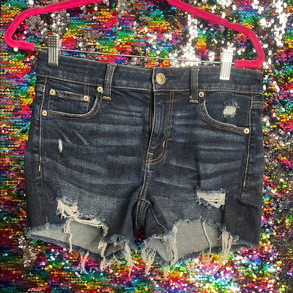 Distressed AE Denim Shorts